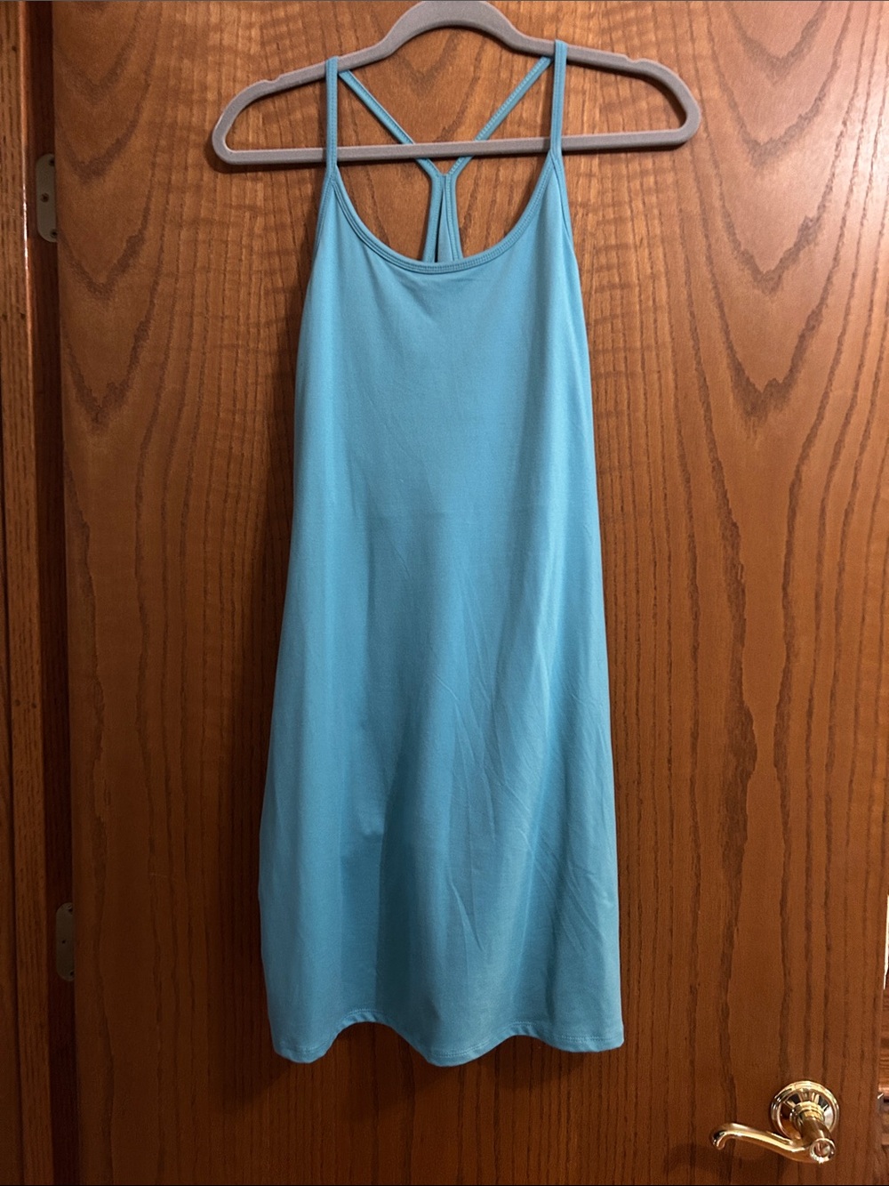 Kyodan Teal Racerback Performance athletic Tank Dress with shorts attached